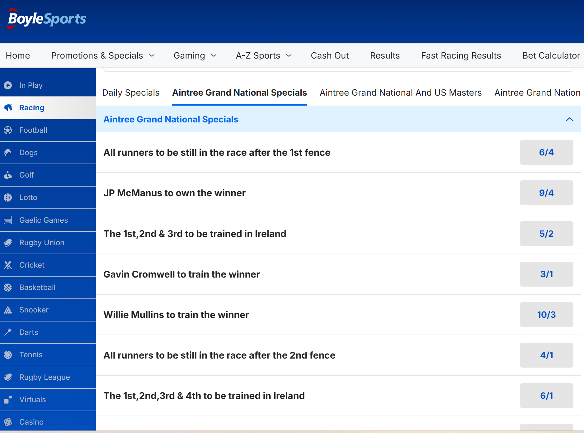 BoyleSports Grand National Specials